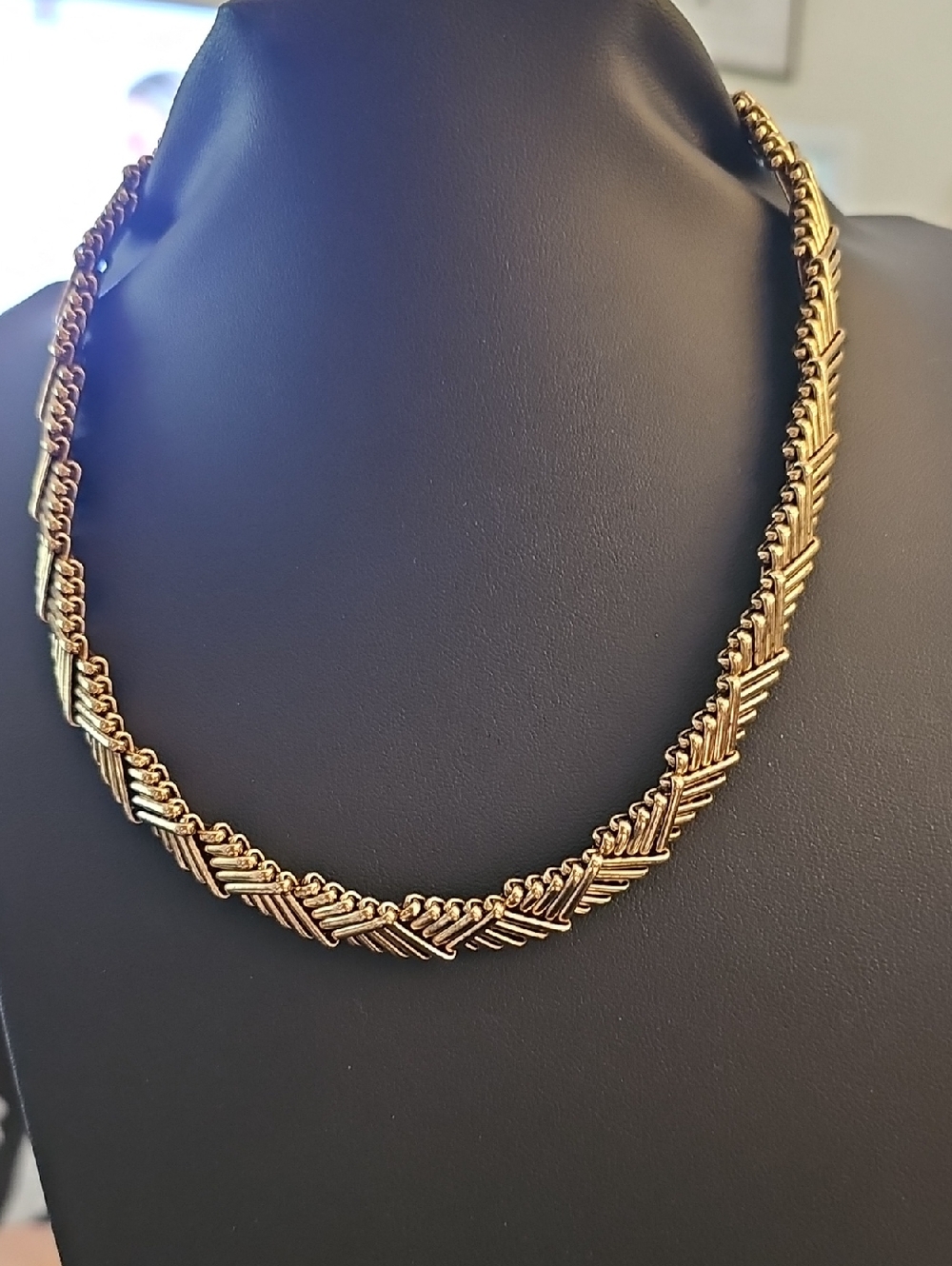 Gold Braided Link Necklace - Women Jewelry. Byβ Chicos. 18" Long.
